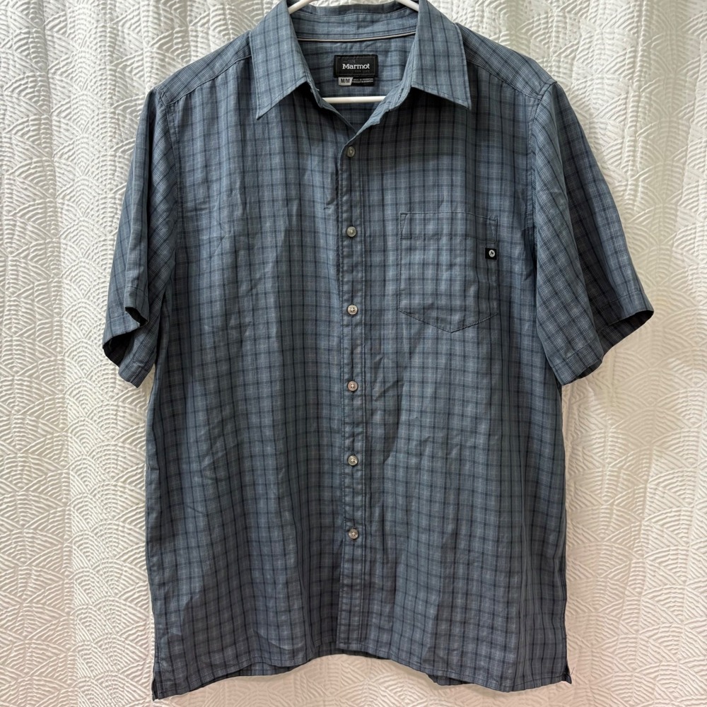 Marmot Mens Plaid Short Sleeve‎ Button Up Shirt M/M